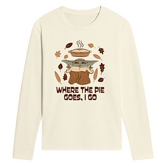 Men's Star Wars Mandalorian Grogu Thanksgiving Long Sleeve Graphic Tee