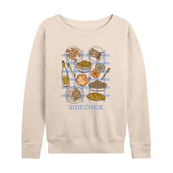 Women's “Side Chick” Thanksgiving Side Dishes French Terry Long Sleeve Tee