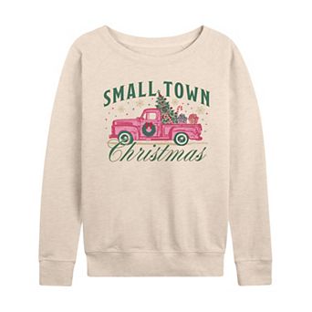 Women's Small Town Christmas French Terry Long Sleeve Tee
