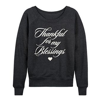 Women's Thankful For My Blessings French Terry Long Sleeve Tee