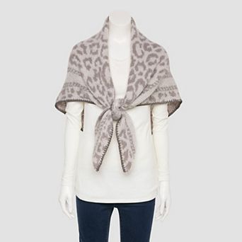 LaValentina Leopard Print Triangle Scarf