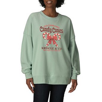 Women's Kringle & Co. Holiday Oversized Fleece Crew Sweatshirt