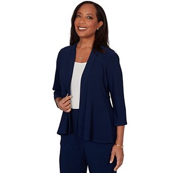Petite Alfred Dunner Light Open Crepe Cardigan Top