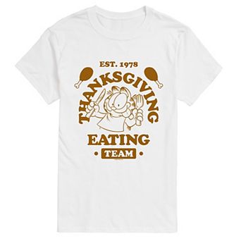 Men's Garfield Thanksgiving Eating Team Short Sleeve Graphic Tee
