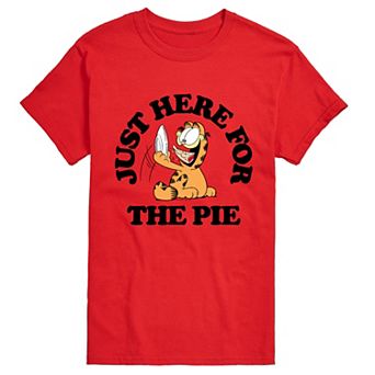 Men's Garfield "Just Here For The Pie" Thanksgiving Short Sleeve Graphic Tee