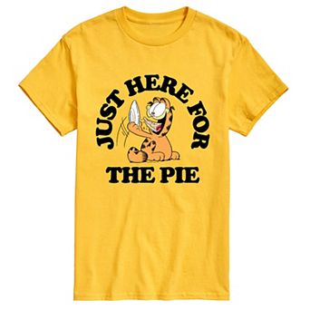 Men's Garfield "Just Here For The Pie" Thanksgiving Short Sleeve Graphic Tee