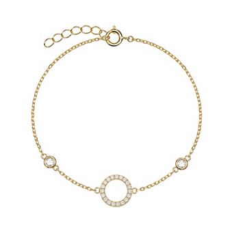 PRIMROSE Cubic Zirconia Round Initial Bracelet
