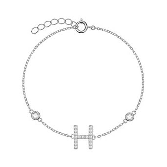 PRIMROSE Cubic Zirconia Round Initial Bracelet