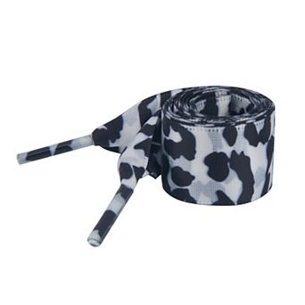 2 Pairs Leopard Print Ribbon Shoelaces Soft Flat Satin for Women 55.12"