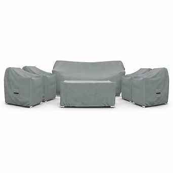 Covers&All 6 pc Patio Furniture Cover Set, Water-Repellent, UV & Weather Resistant Cover