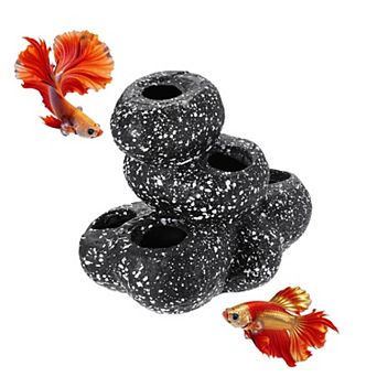 1 pc Resin Aquarium Rock Decorations, Realistic Betta Hide & Fish Tank Ornaments