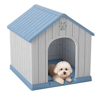 Yurblax Pointed Roof Dog House, Weatherproof Kennel for Indoor Outdoor Yard or Patio, Easy Assembly