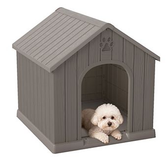 Yurblax Pointed Roof Dog House, Weatherproof Kennel for Indoor Outdoor Yard or Patio, Easy Assembly