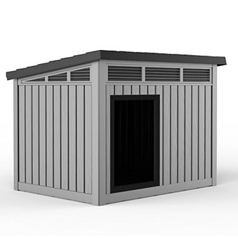 Yurblax Outdoor Indoor Dog House, Resin Multi-Functional Pet Shelter for Small to Medium Dogs