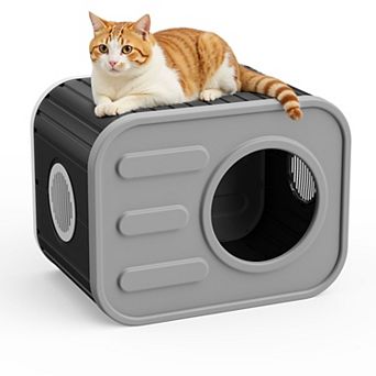 Yurblax Camera-Shaped Waterproof Resin Cat House for Indoor & Outdoor Use, Durable Shelter for Cats