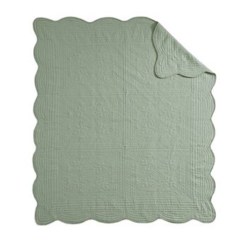 60x72" Oversized Quilted Throw, Scalloped Edges