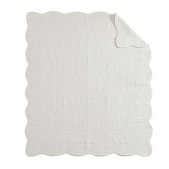 60x72" Oversized Quilted Throw, Scalloped Edges