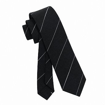Cotton Striped Skinny Men's Necktie For Business Wedding Formal Events