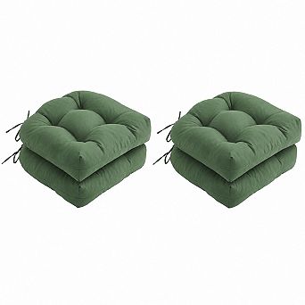 Outdoor Patio Chair Cushions Waterproof Tufted Seat Pads With Secure Ties