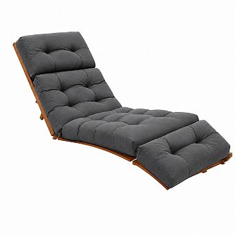 Outdoor Chaise Lounge Cushion Memory Foam Waterproof Patio Furniture Cushion With Ties