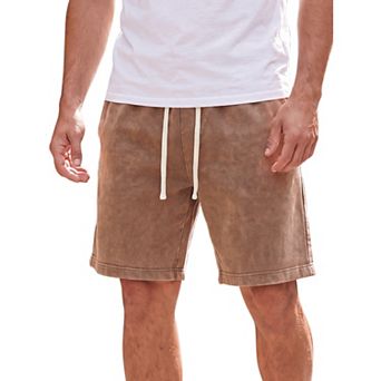 Men's Vintage Washed Shorts Summer Distressed Drawstring Waist