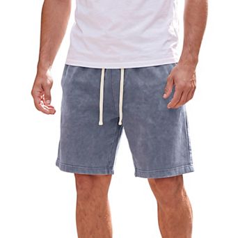 Men's Vintage Washed Shorts Summer Distressed Drawstring Waist