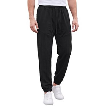 Men's Jogger Pants Casual Textured Patchwork Drawstring Waist