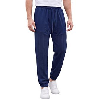 Men's Jogger Pants Casual Textured Patchwork Drawstring Waist