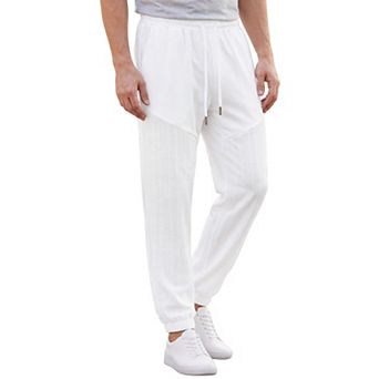 Men's Jogger Pants Casual Textured Patchwork Drawstring Waist