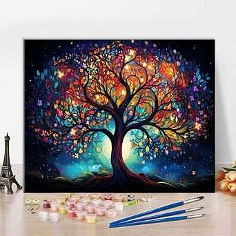 Tree of Life Paint by Numbers Kit for Adults with Canvas and Acrylic Paints