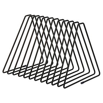 11-Slot Triangle Desktop File Holder, Metal Vinyl Record Rack & Office Organizer