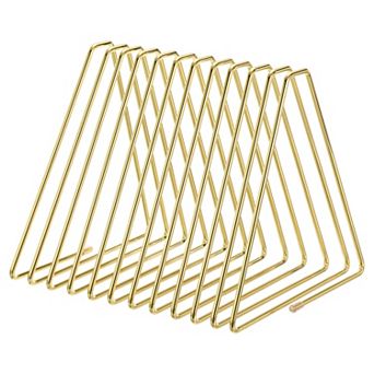 11-Slot Triangle Desktop File Holder, Metal Vinyl Record Rack & Office Organizer