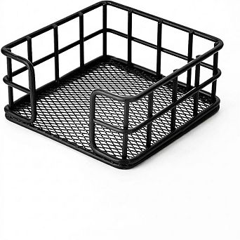 Wire Desk Organizer with Sticky Note Dispenser & Small Supplies Storage