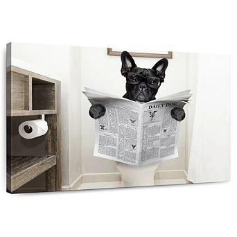 Funny Bathroom French Bulldog Wall Art