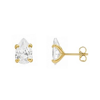 PRIMROSE Sterling Silver Cubic Zirconia Pear Stud Earrings