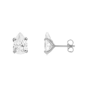 PRIMROSE Sterling Silver Cubic Zirconia Pear Stud Earrings