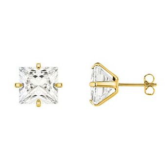 PRIMROSE Sterling Silver Cubic Zirconia Cushion Cut Stud Earrings