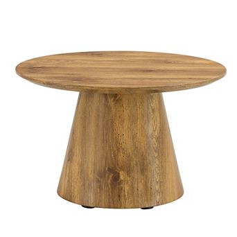 KWPZQEB Round Coffee Table, Wooden Center Table for Living Room