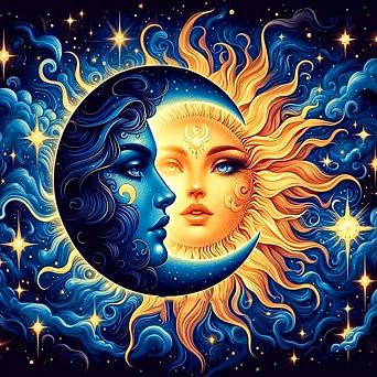 Sun & Moon Paint by Numbers Kit for Adults Canvas Acrylic Painting Set, DIY Craft