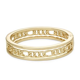 Nine West Gold Tone Open Chain Bangle Bracelet