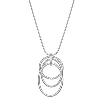 Nine West Interlocking Rings Pendant Necklace