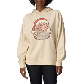 Women's Vintage Santa Claus Oversized Fleece Hoodie Sweatshirt