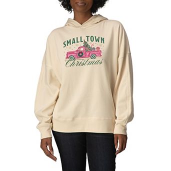 Women's "Small Town Christmas" Oversized Fleece Hoodie Sweatshirt