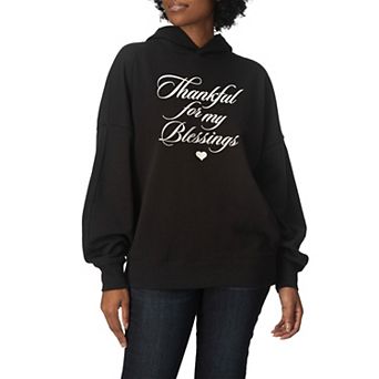 Women's "Thankful For My Blessings" Thanksgiving Oversized Fleece Hoodie Sweatshirt