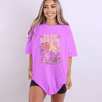 Tis The Season Halloween - Women's Garment Dyed Graphic T-Shirt