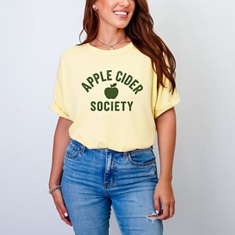 Apple Cider Society Arched - Women's Garment Dyed Graphic T-Shirt