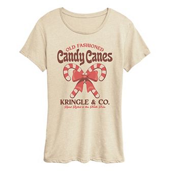 Women's Kringle & Co. Old Fashioned Candy Canes Holiday Graphic Tee