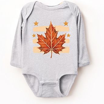 Fall Leaf Stripes - Infant Long Sleeve Bodysuit