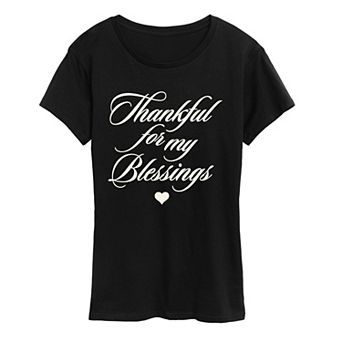 Women's "Thankful For My Blessings" Thanksgiving Graphic Tee