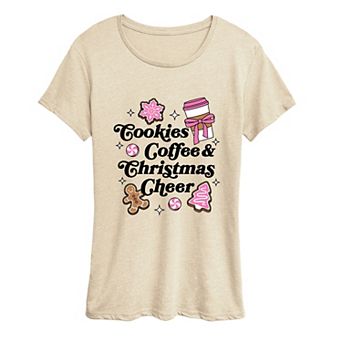 Women's Cookies, Coffee & Christmas Cheer Graphic Tee